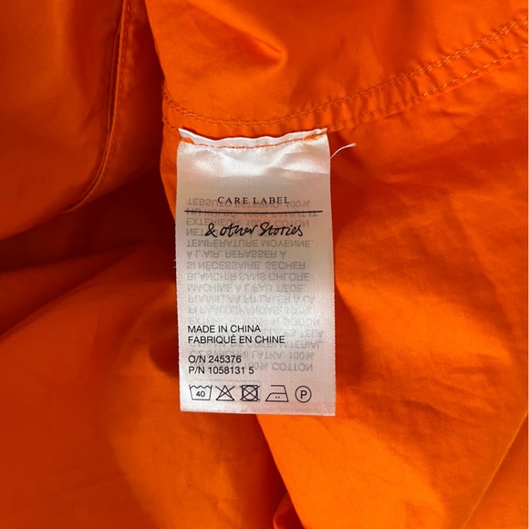 & Other Stories Oversized Button Down Collared Neon Orange
Blouse - Picture 9 of 10